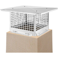Vevor Chimney Cap  13"" X 13"" Flue Caps  304 Stainless Steel Fireplace Chimney Cover  Adjustable Metal Spark Arrestor With Bolts Screws  Mesh Chimney Flue Cover For Outside Existing Clay Flue Tile