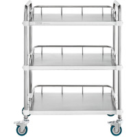 Vevor Lab Rolling Cart  3-Shelf Stainless Steel Rolling Cart  Lab Serving Cart With Swivel Casters  Dental Utility Cart For Clinic  Lab  Hospital  Salon  26.38""X15.55""X34.13""