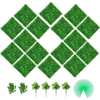 Vevor Artificial Boxwood Panels  16 Pcs 20""X20"" Boxwood Hedge Wall Panels  Pe Artificial Grass Backdrop Wall 1.6""  Privacy Hedge Screen For Decoration Of Outdoor  Indoor  Garden  Fence  And Backyard