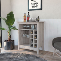 Future Bar Cabinet  Six Built-In Wine Rack  One Open Drawer  One Open Shelf  Carbon Espresso