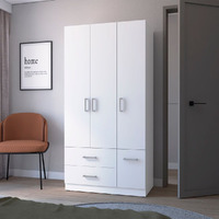 Four Door Armoire Crosby  Bedroom  White