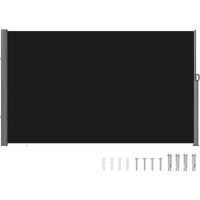 Vevor Retractable Side Awning  63''X 118'' Full Aluminum Rust-Proof Outdoor Privacy Screen  Folding Room Divider Wind Screen For Patio Sun Shade  Backyard  Balcony  Roof Terraces And Pools  Black