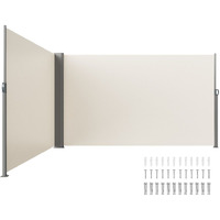 Vevor Beige Retractable 63''*236'' Awning-Rugged Full Aluminum Rust-Proof; Patio Sunshine Screen; Privacy Divider; Wind Screen. Longer Service Life  Suitable For Courtyard  Roof Terraces And Pools