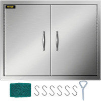Vevor Outdoor Kitchen Access 30.5""X 21"" Wall Construction Stainless Steel Flush Mount For Bbq Island  30.5Inch X 21Inch  Double Door