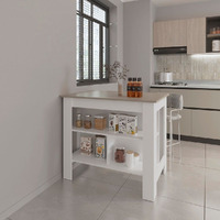 Kitchen Island Ada  Kitchen  Taupe / White