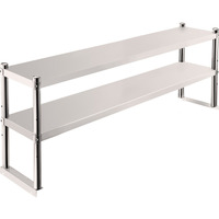 Vevor Double Overshelf  Double Tier Stainless Steel Overshelf  60 In. Length X 12 In. Width Double Deck Overshelf  Height Adjustable Overshelf For Prep & Work Table In Kitchen  Restaurant And Workshop