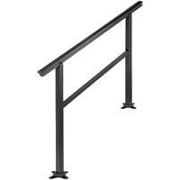 Vevor Handrail Outdoor Stairs 47.6 X 35.2 Inch Outdoor Handrail Outdoor Stair Railing Adjustable From 0 To 30 Degrees Handrail For Stairs Outdoor Aluminum Black Stair Railing Fit 3-4 Steps