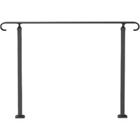 Vevor Handrails For Outdoor Steps  Fit 3-5 Steps Outdoor Stair Railing  Wrought Iron Handrail  Flexible Front Porch Hand Rail  Black Transitional Hand Railings For Concrete Steps Or Wooden Stairs