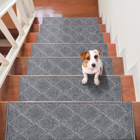 Vevor Stair Treads  Stairs Carpet Non Slip 9"" X 28""  Indoor Stair Runner For Wooden Steps  Anti Slip Carpet Soft Edging Stair Rugs Mats For Kids Elders And Dogs  15 Pcs  Gray