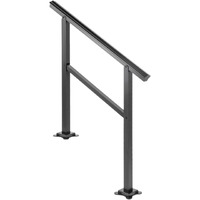 Vevor Outdoor Handrail 165Lbs Load Handrail Outdoor Stairs Aluminum Stair Handrail 36 X 35"" Outdoor Stair Railing Transitional Range From 0 To 30 Staircase Handrail Fits 2-3 Steps With Screw Kit