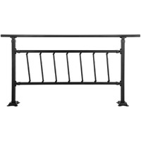 Vevor Outdoor Stair Railing  Fits For 1-5 Steps Transitional Wrought Iron Handrail  Adjustable Exterior Stair Railing With Fence  Handrails For Concrete Steps With Installation Kit  Matte Black