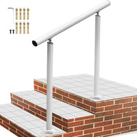 Vevor Outdoor Stair Railing Kit  3 Ft Handrails 2-3 Steps  Adjustable Angle White Aluminum Stair Hand Rail For The Elderly  Handrails For Outdoor Steps