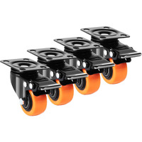 Vevor Caster Wheels  2-Inch Swivel Plate Casters  Set Of 4  With Security Dual Locking No Noise Pvc Wheels  Heavy Duty 150 Lbs Load Capacity Per Caster  Non-Marking Wheels For Cart Furniture Workbench