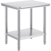 Vevor Commercial Worktable & Workstation 24 X 30 X 32 Inch Stainless Steel Work Table Heavy Duty Commercial Food Prep Work Table For Home  Kitchen  Restaurant Metal Prep Table With Adjustable Feet
