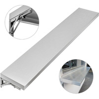 Vevor Concession Shelf 70.8L X 11.4W Inch With Stainless Steel Frame And Surface Board For Food Trailer Serving Window