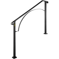 Vevor Handrails For Outdoor Steps  Fit 4 Or 5 Steps Outdoor Stair Railing  Arch#4 Wrought Iron Handrail  Flexible Porch Railing  Black Transitional Handrails For Concrete Steps Or Wooden Stairs