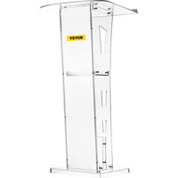 Vevor Acrylic Podium 45"" Tall Plexiglass Podium 26.8""X15"" Table Acrylic Pulpits For Churches With 8 Mm Thick Acrylic Board Acrylic Podiums And Lecterns Design For Lecture Recital Speech & Presentation