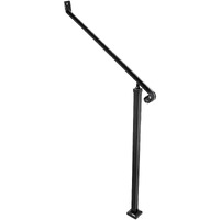Vevor Handrails For Outdoor Steps 2-3 Step Railings Wrought Iron Handrail Stair Railings For Steps Black Iron Railings For Steps Wall And Floor Mounted With Installation Kit