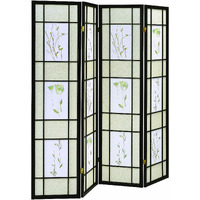 Transitional Black Folding Screen