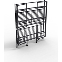 Convenience Concepts Designs2Go X-Tra Storage 3-Tier Wide Folding Metal Shelf  Black