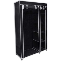 Vidaxl Folding Wardrobe Black 43"" X 18"" X 69""