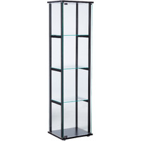 Cyclamen 4-Shelf Glass Curio Cabinet Black And Clear