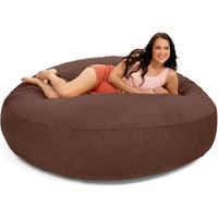Jaxx 6 Foot Cocoon - Large Bean Bag Chair For Adults  Microsuede Chocolate