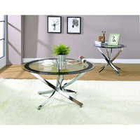 Glass Top Chrome Coffee Table