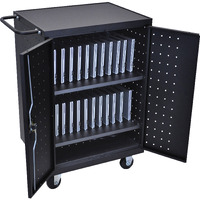 Luxor Black 24 Laptop Computer Charging Cart
