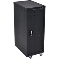 Luxor Black 12 Chromebook Charging Cart Includes Electrical Outlets