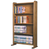 Solid Oak Cabinet For Dvd's  Vhs Tapes  Books And More
