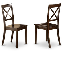 Set Of 2 Chairs Boc-Cap-W Boston X-Back Kitchen Chair With Wood Seat