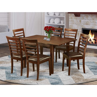 East West Furniture Mila7-Mah-Lc Milan 7 Piece Kitchen Set Consist Of A Rectangle Table With Butterfly Leaf And 6 Faux Leather Dining Room Chairs  36X54 Inch