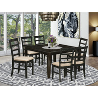East West Furniture Parf7-Cap-C 7 Piece Modern Set Consist Of A Square Wooden Table With Butterfly Leaf And 6 Linen Fabric Dining Room Chairs  54X54 Inch