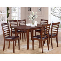 East West Furniture Psml7-Mah-Lc 7 Piece Dinette Set Consist Of A Rectangle Room Table With Butterfly Leaf And 6 Faux Leather Upholstered Dining Chairs  32X60 Inch