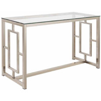 Merced Rectangle Glass Top Sofa Table Nickel