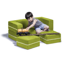 Jaxx Zipline Modular Kids Loveseat & Ottomans  Lime