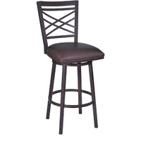 Fargo 26"" Barstool In Auburn Bay Finish With Brown Pu Upholstery