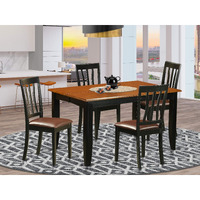 East West Furniture Pfan5-Bch-Lc Parfait 5 Piece Modern Set Includes A Square Wooden Table With Butterfly Leaf And 4 Faux Leather Upholstered Dining Chairs  54X54 Inch