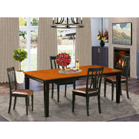 East West Furniture Quan5-Bch-Lc 5 Piece Set Includes A Rectangle Dining Room Table With Butterfly Leaf And 4 Faux Leather Upholstered Chairs  40X78 Inch