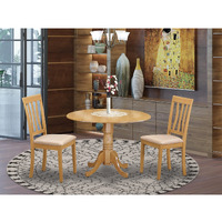Dlan3-Oak-C 3 Pctable And Chair Set - Kitchen Dinette Table And 2 Kitchen Chairs