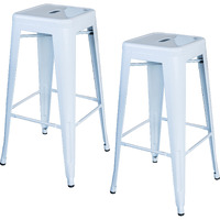 Amerihome Bs030W2Pk Loft White 30 In. Metal Bar Stool 2 Piece