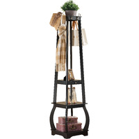 Pilaster Designs - Entryway Coat Rack With Storage Shelves & Drawer  Black