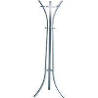 Pilaster Designs - Silver / Chrome Finish Metal Coat Rack With Hat Stand