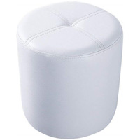 Pilaster Designs - Round Ottoman Stool (White Vinyl)