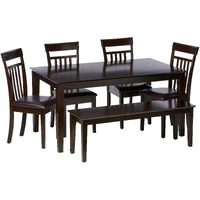 East West Furniture Cap6S-Cap-Lc Capri 6 Piece Kitchen Set Contains A Rectangle Table And 4 Faux Leather Dining Room Chairs With A Bench  36X60 Inch  Cappuccino
