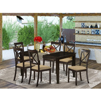 East West Furniture Cabo7S-Cap-C Capri 7 Piece Modern Set Consist Of A Rectangle Wooden Table And 6 Linen Fabric Dining Room Chairs  36X60 Inch