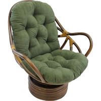 International Caravan Furniture Piece Rattan Swivel Rocker With Micro Suede Cushion