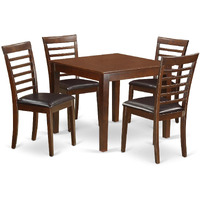 East West Furniture Oxml5-Mah-Lc 5 Piece Modern Set Includes A Square Wooden Table And 4 Faux Leather Kitchen Dining Chairs  36X36 Inch