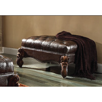 Versailles - Ottoman 2-Tone Dark Brown Pu & Cherry Oak